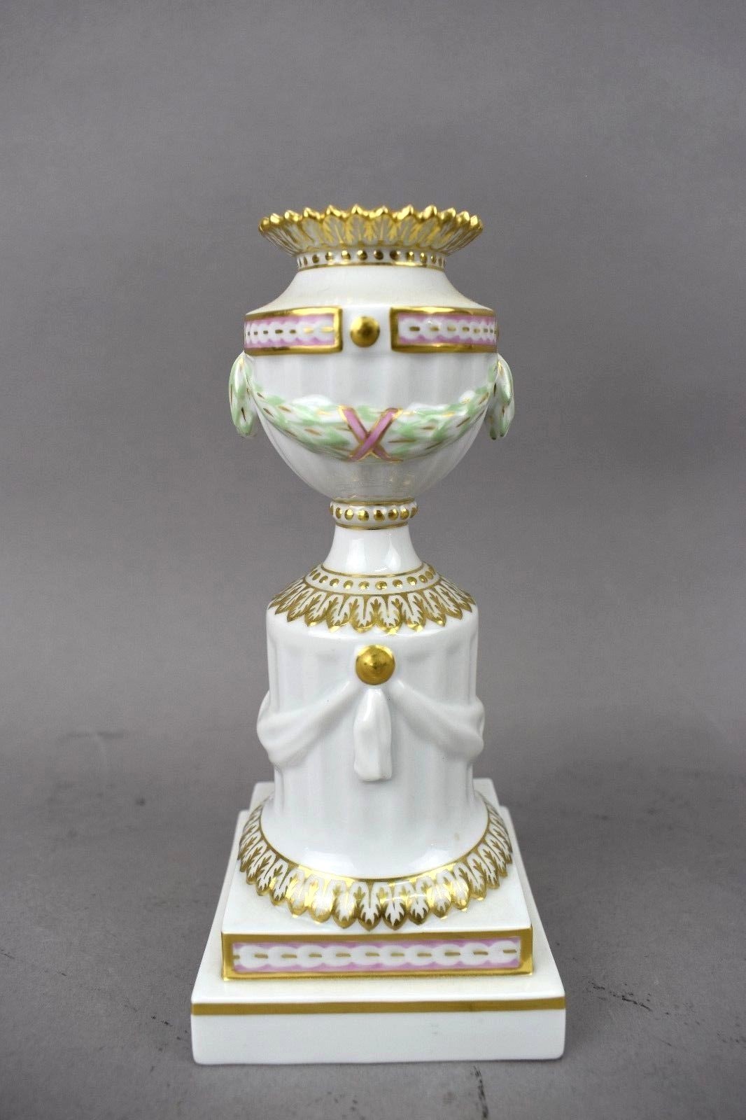 Royal Copenhagen Flora Danica China Porcelain Candlestick Holder Pair Set of 2