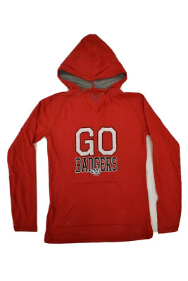 J America Womens Go Badgers Wisconsin Badgers Hoodie New M
