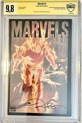 Marvels # 1 CBCS 9.8 NM/MINT Graded Signed Kurt Busiek Verified Autograph Comic