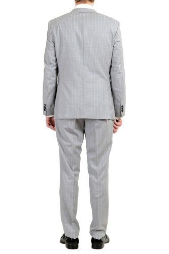 Pre-owned Hugo Boss "huge6/genius5we" Men's 100% Wool Slim Two Button Three Piece Suit In Gray