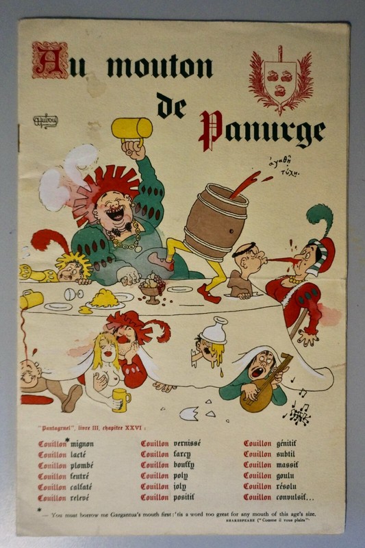 Albert Dubout- Au Mouton De Panurge-Menu Rabelaisien - 18 Decembre 1953-Illustre