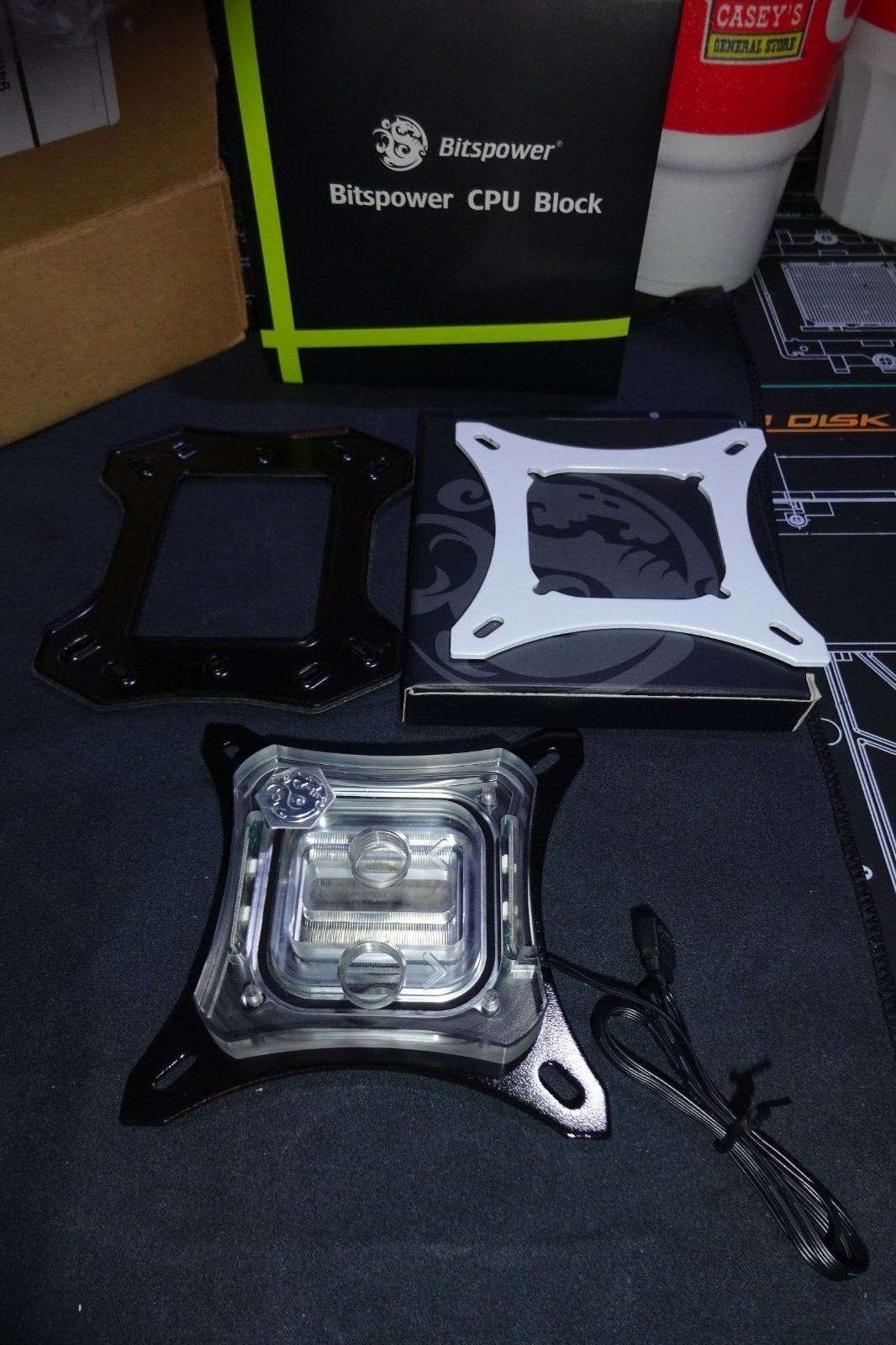 BITSPOWER SUMMIT EF~X RGB CPU WATERBLOCK + EXTRA WHITE MOUNTING PLATE!