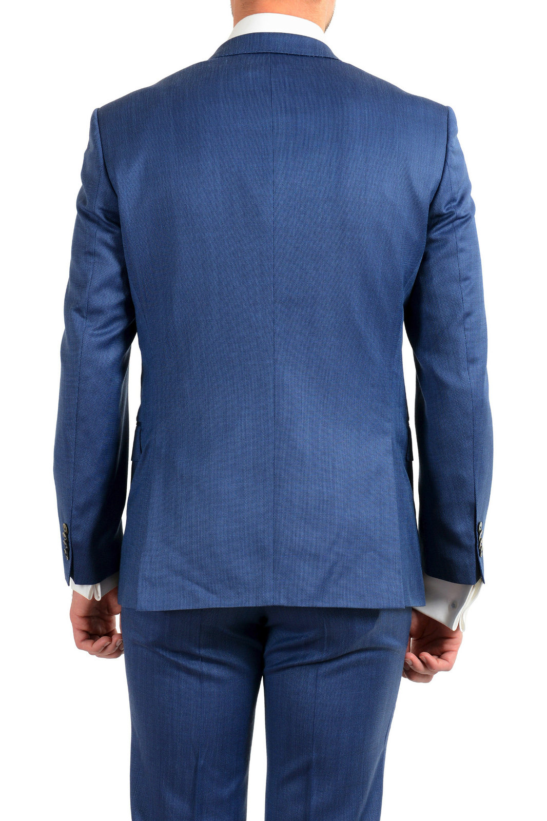 Pre-owned Hugo Boss Men's "hutson5/gander2" Slim Fit 100% Wool Blue Two Button Suit