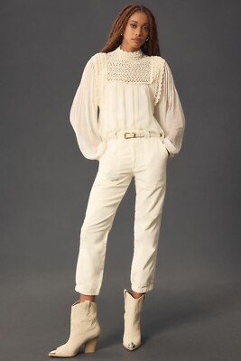 NWT Citizens of Humanity Agni Mid-Rise Utility Corduroy Pants Sz 34 White #8C414