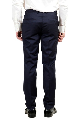 Pre-owned Hugo Boss "auerd/himins" Men's 100% Wool Blue One Button Suit