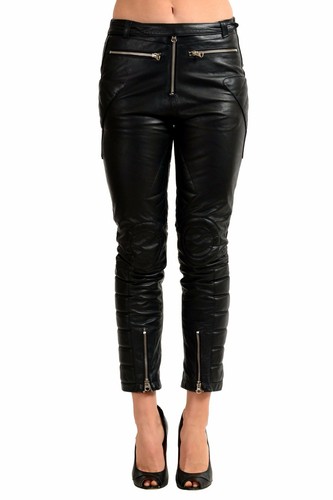 Pre-owned Martin Maison Margiela Mm6 Women's 100% Leather Black Casual Pants Sz 2xs Xs M L