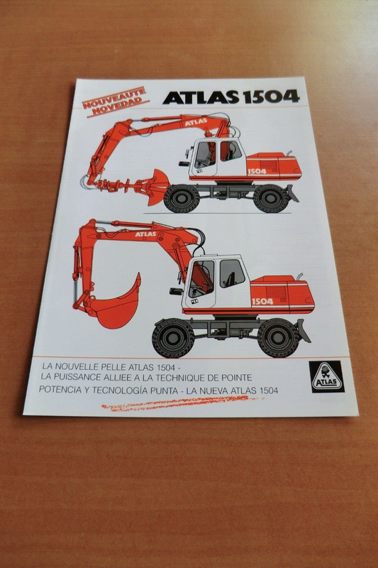 Prospekt Atlas Weyhausen Radbagger 1504 Ausg 1997 FranzÃ¶Sisch Spanisch Brochure