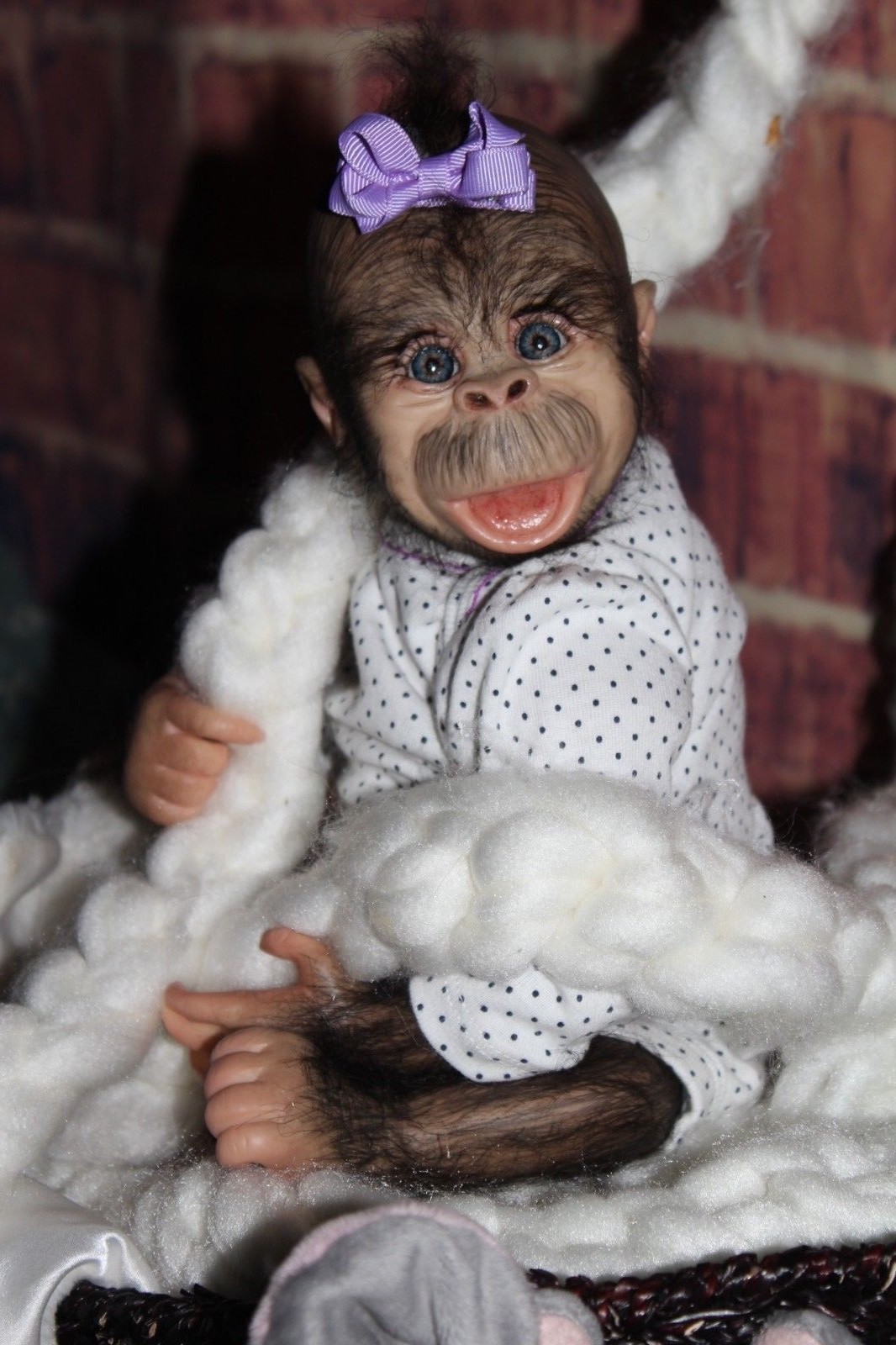 Reborn Monkey~Baby Orangutans by Denise Pratt~Christmas Gift~Hair Rooted!