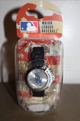 NEW - MLB LA Los Angeles Dodgers Unisex Black Watch Game Time Adjustable Straps