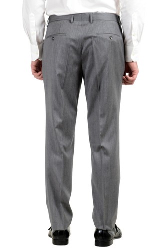 Pre-owned Hugo Boss "t-harvers4/glover2" Men's Slim 100% Wool Gray Two Button Suit