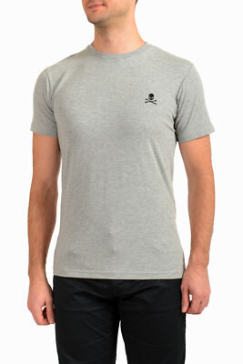 Philipp Plein Men's Gray Short Sleeve Logo Print Crewneck T-Shirt