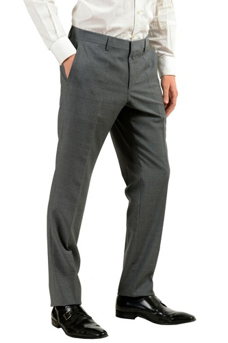 Pre-owned Hugo Boss "halsey2/merrill2" Men's 100% Wool Gray Two Button Suit