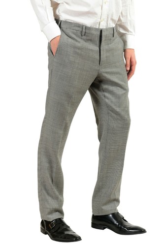 Pre-owned Versace Collection Men's 100% Wool Gray Two Button Suit Size 40 42 44 46