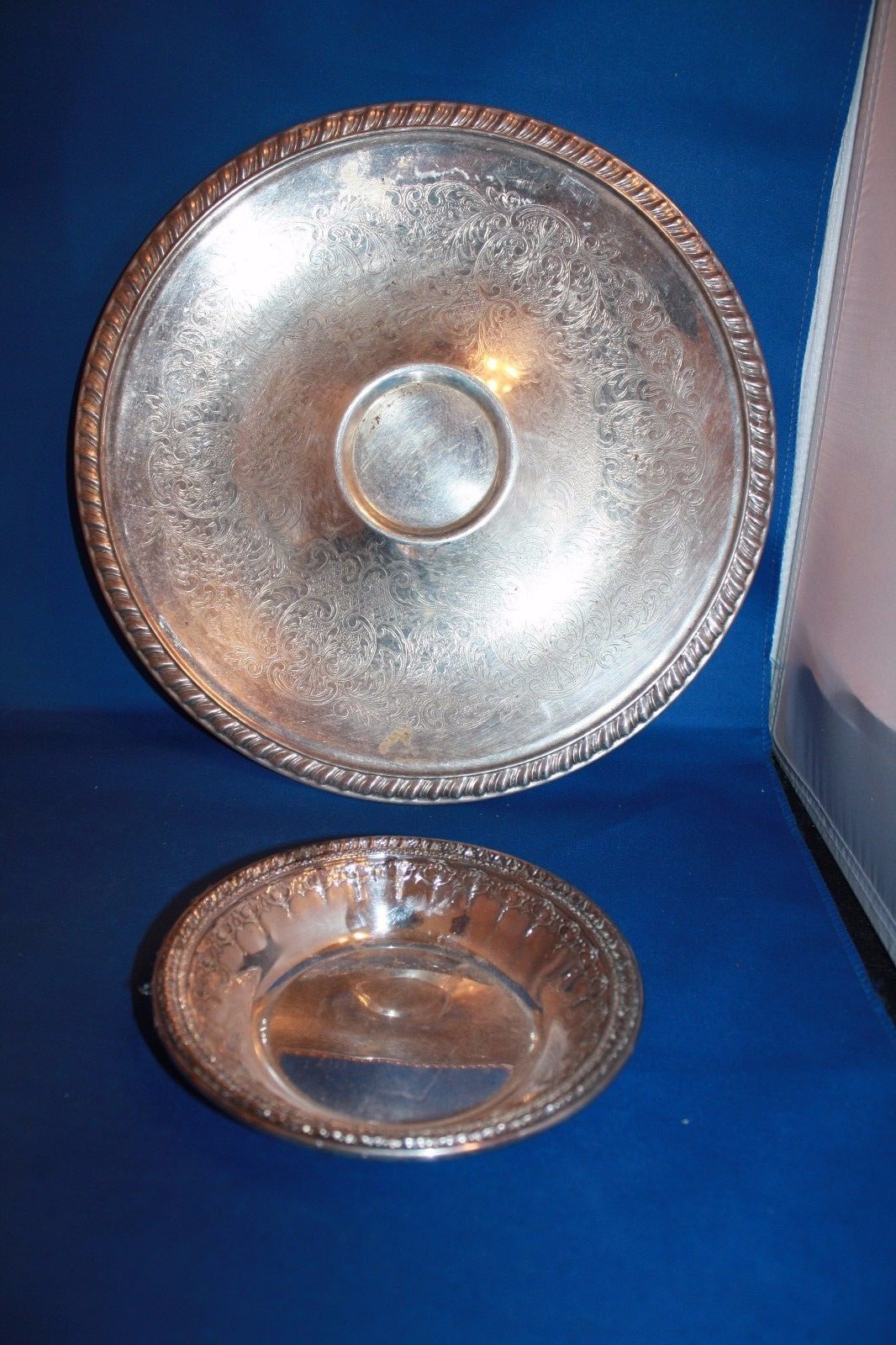 Two Silver plated plates