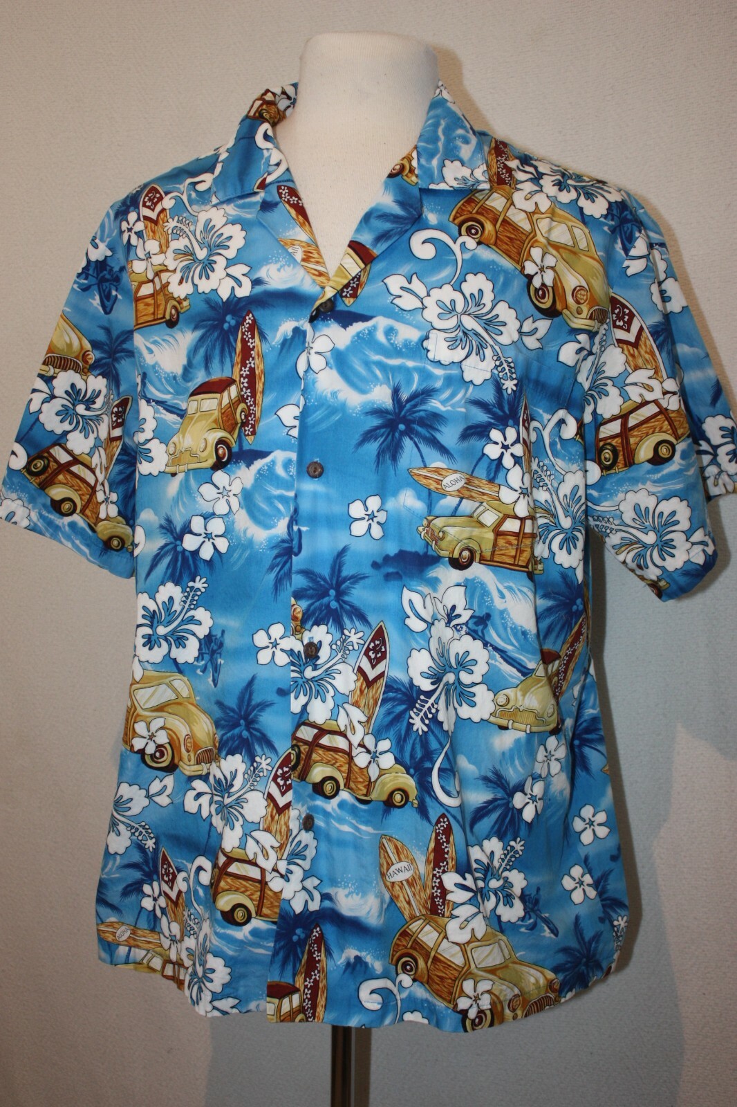 関税送料込み【Khaite】シャツ VTG KY's Fashion Hawaiian Shirt SS Blue Sz XL USA 100