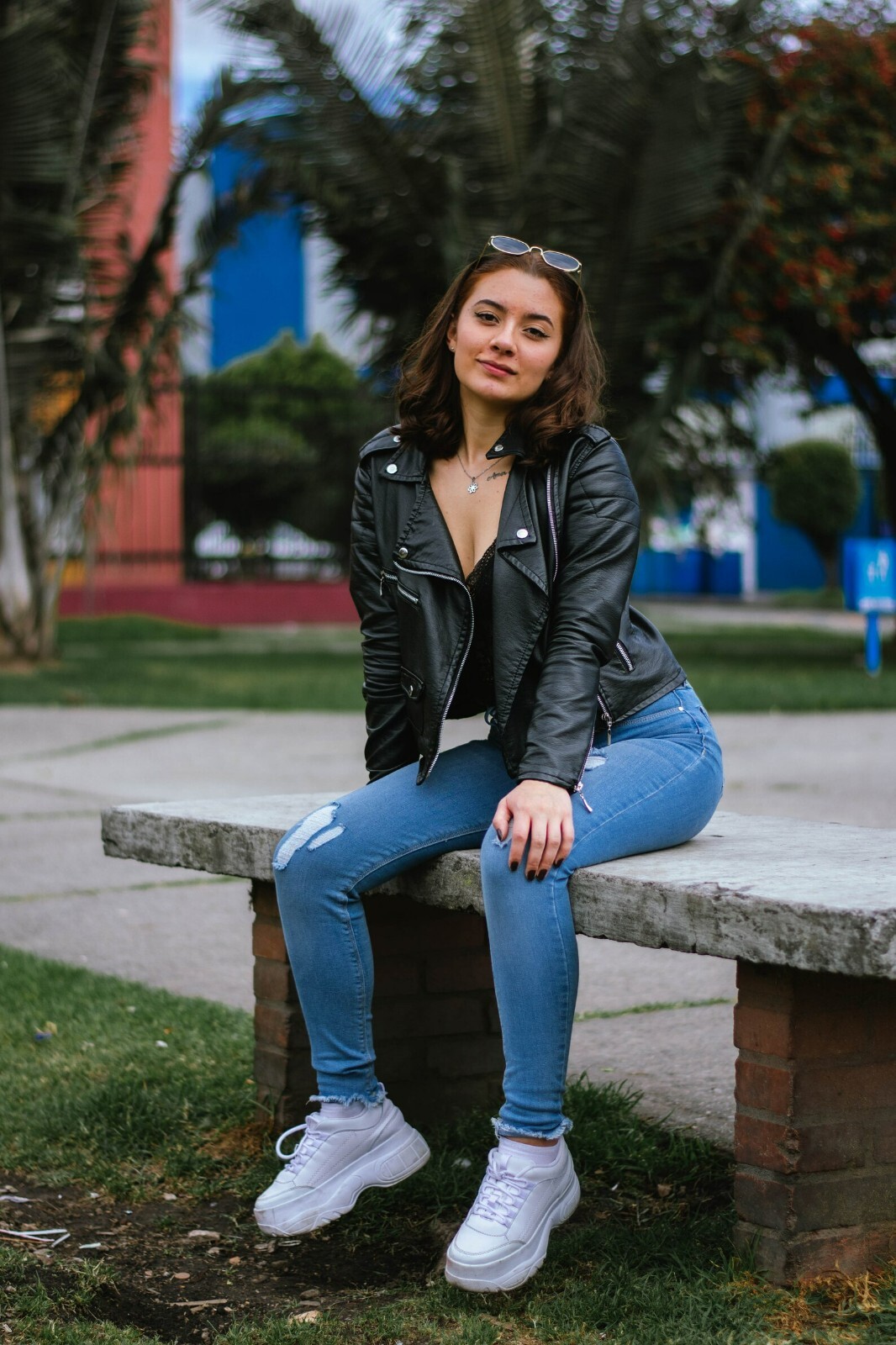 Leather jacket and vans best sale