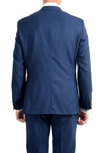 Pre-owned Hugo Boss "johnstons5/lenon1" Men's 100% Wool Blue Two Button Suit