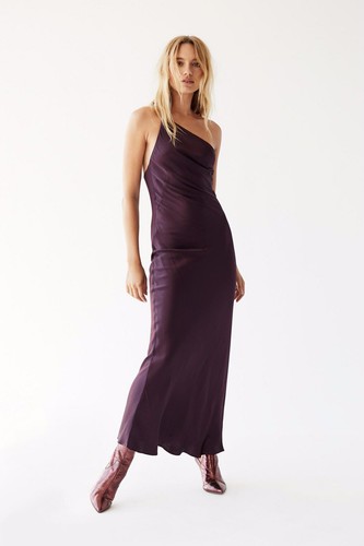 セリーナ様Shona Joy ドレス NEW FREE PEOPLE X SHONA JOY Sz 6 GISELE ONE SHOULDER SATIN