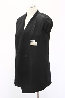 Pre-owned Brunello Cucinelli $4845  100% Vw Knit Monili Beaded Db Blazer Coat 42/m A181 In Black