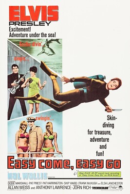 1967 Easy Come Easy Go Movie Poster 11X17 Elvis Presley Dodie Marshall   