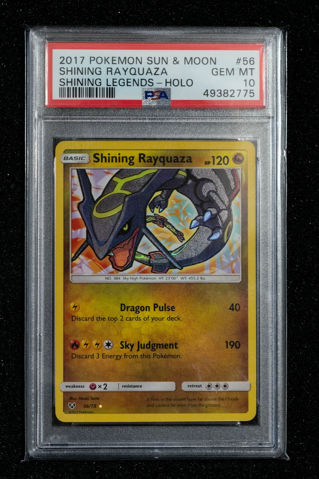 Shining Rayquaza Holo #56 PSA 10 Shining Legends Sun & Moon Shining Rayquaza Holo #56 PSA 10 Shining Legends Sun & Moon