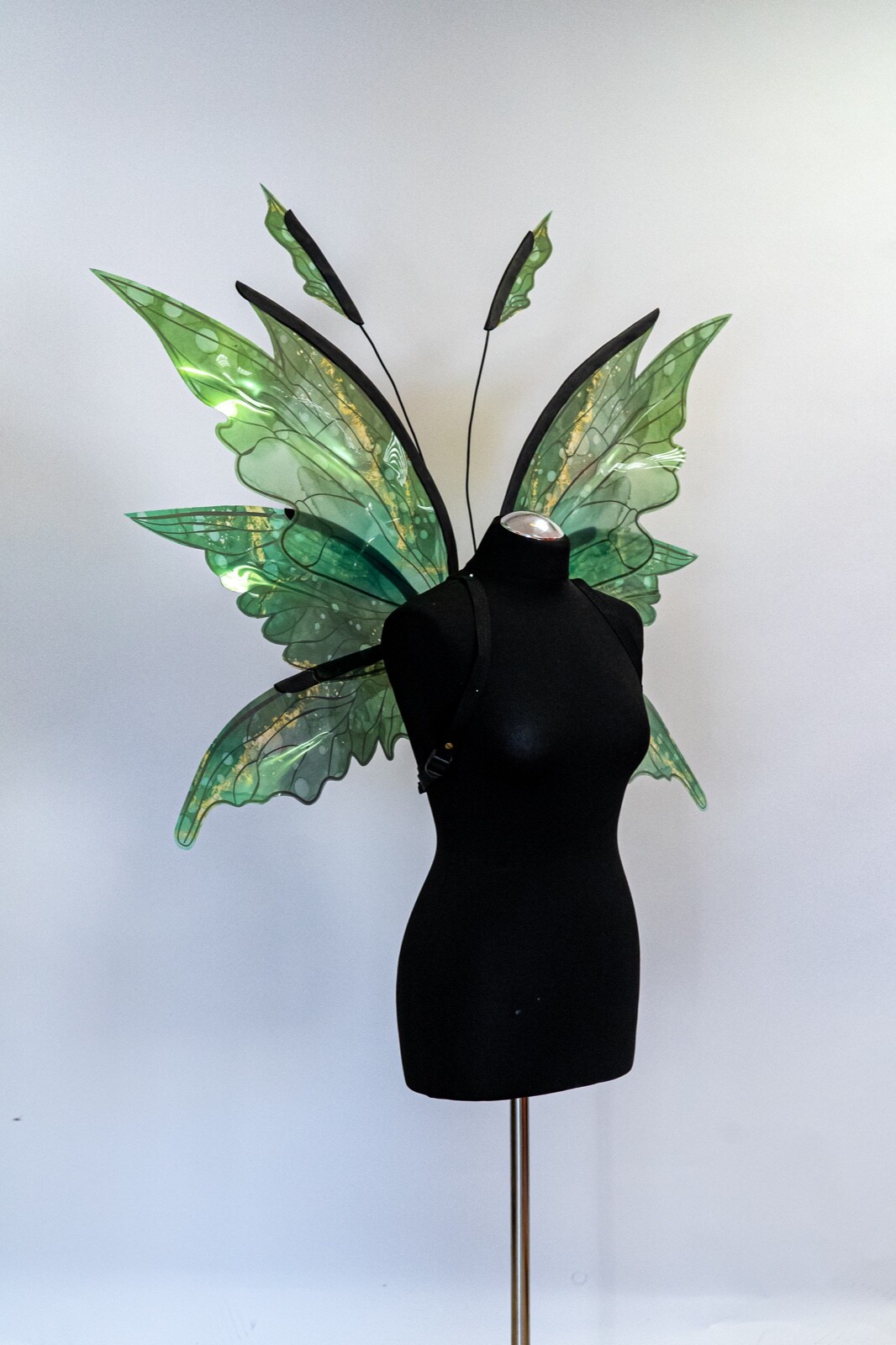 Green Fairy Wings Costume For Adult Butterfly Elf  Cosplay Iridescent Halloween