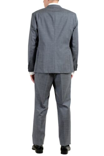 Pre-owned Hugo Boss "c-jeffery/c-simmons" Men's 100% Wool Gray Two Button Suit