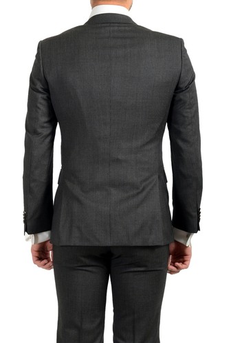 Pre-owned Hugo Boss "huge6/ganius5" Men's 100% Wool Slim Two Button Suit In Gray