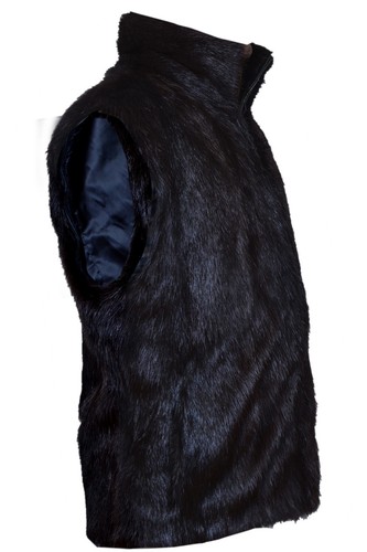 Pre-owned Handmade Man's Real Nutria Fur Vest Detachable Sleeves Hood All Sizes In Brown