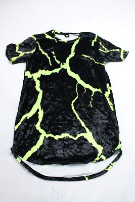 Electro Threads Unisex Adults Crushed Velvet Crewneck Tee EJ1 Black Large 