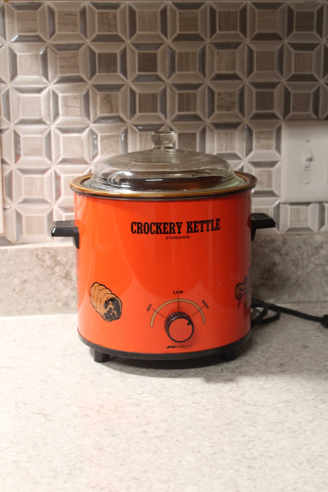 Orange Vintage Kmart Crockery Kettle Stoneware Slow Cooker