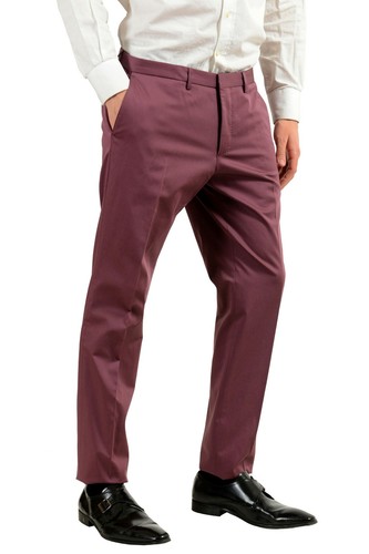 Pre-owned Hugo Boss "reyno3/wave1" Men's Purple Two Button Suit