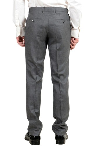 Pre-owned Hugo Boss "t-harvers2/glover1" Men's Silk Wool Gray Two Button Suit