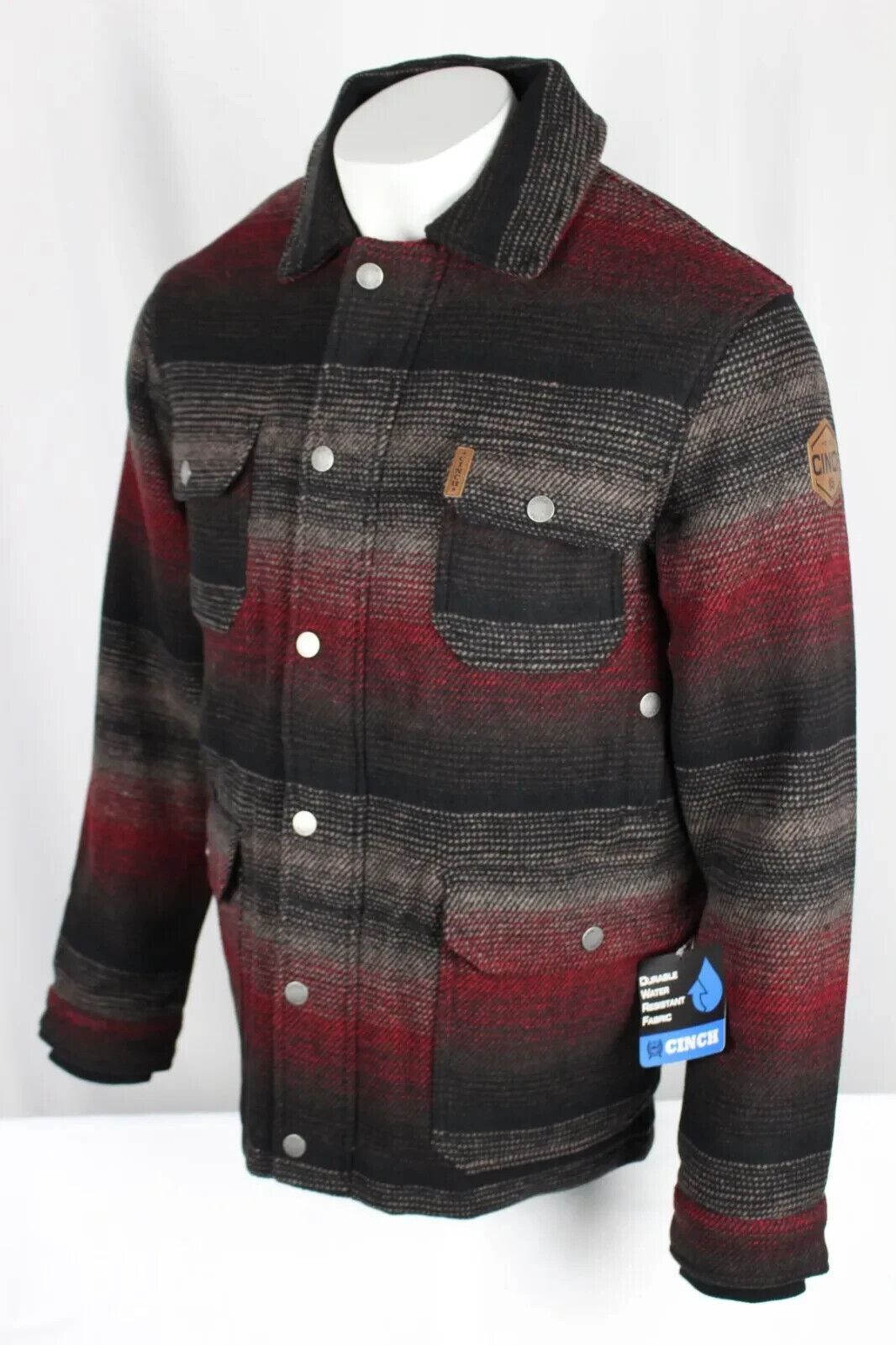 Men's Cinch Jacket | Men's Frontier Coat - Burgundy/Navy