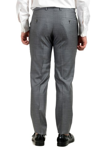 Pre-owned Hugo Boss "hutson5/gander3" Men's Wool Silk Slim Gray Two Button Suit