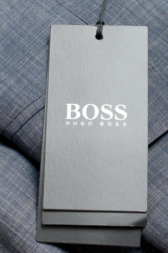 Pre-owned Hugo Boss Men's "huge6/genius5" Slim Fit Silk Wool Two Button Suit In Blue