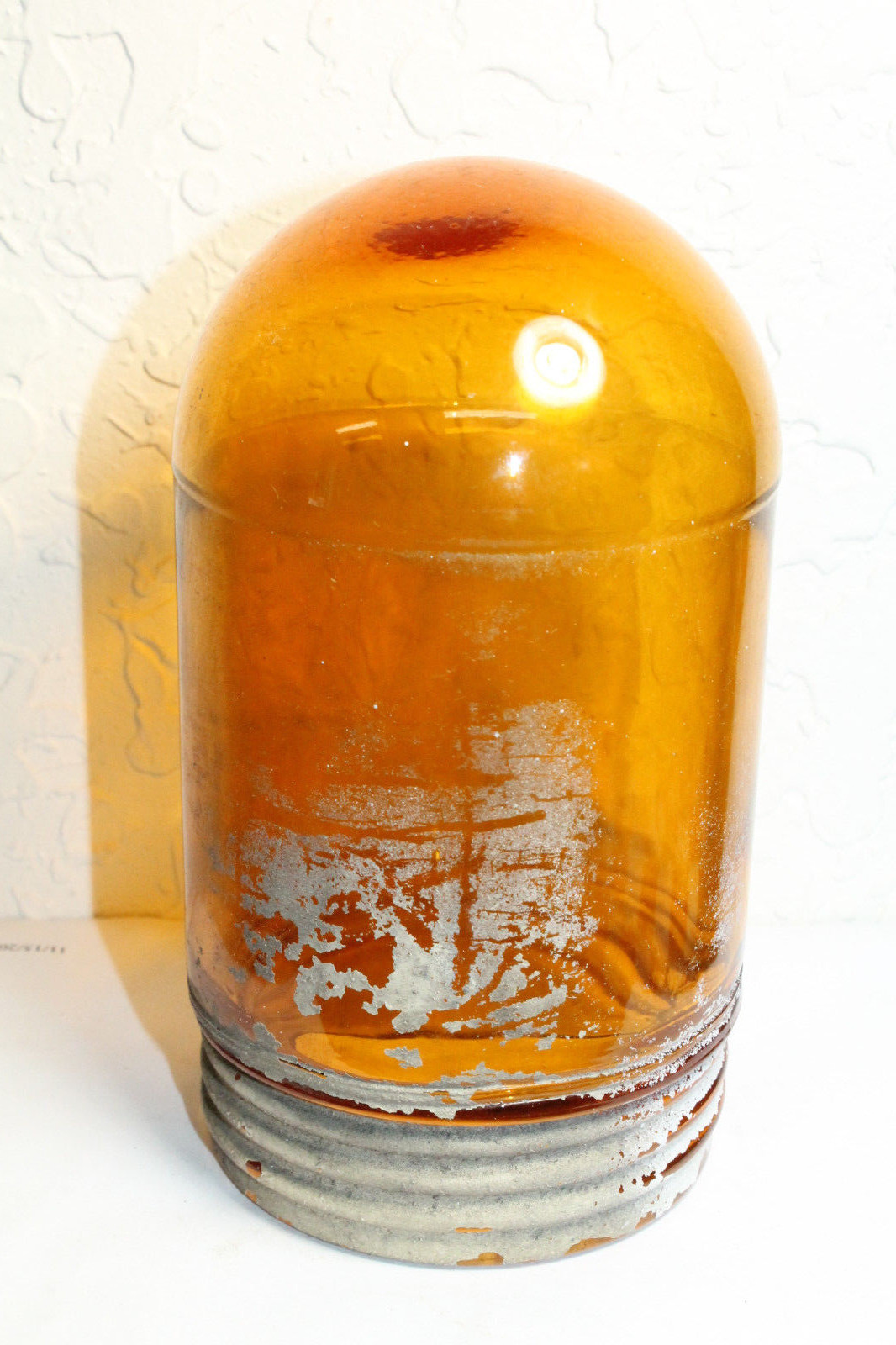 Amber Glass Globe Nautical Ship Police Fire Industrial