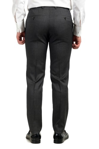 Pre-owned Hugo Boss "huge6/ganius5" Men's 100% Wool Slim Two Button Suit In Gray