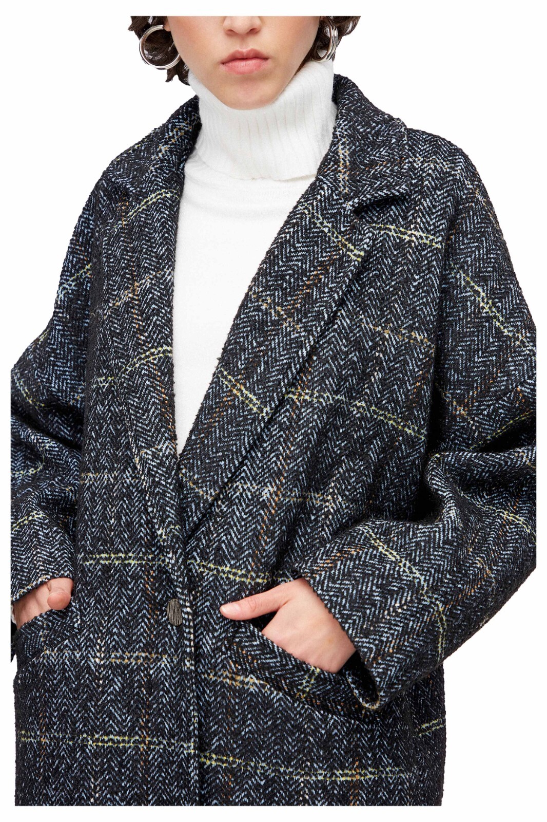 BSB BSB MANTEL FRAU FANTASIE FISCHGRÄTEN SCHWARZ/HIMMLISCH 050-218006