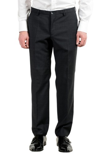 Pre-owned Hugo Boss "c-jeys1/c-shaft1" Men's 100% Wool Gray Two Button Suit