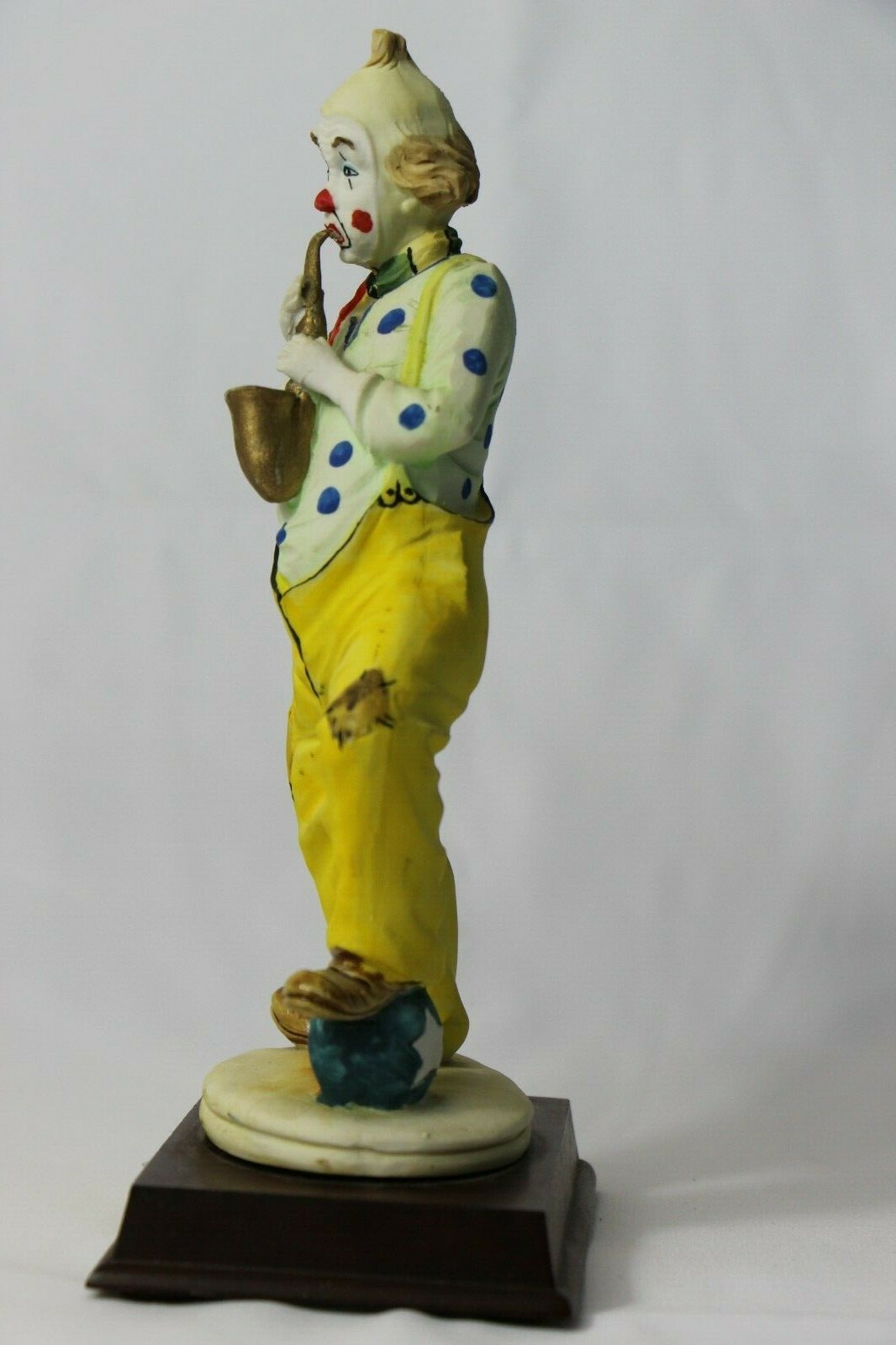 Pucci Resin Clown On A Wood Base Playing Sax 9