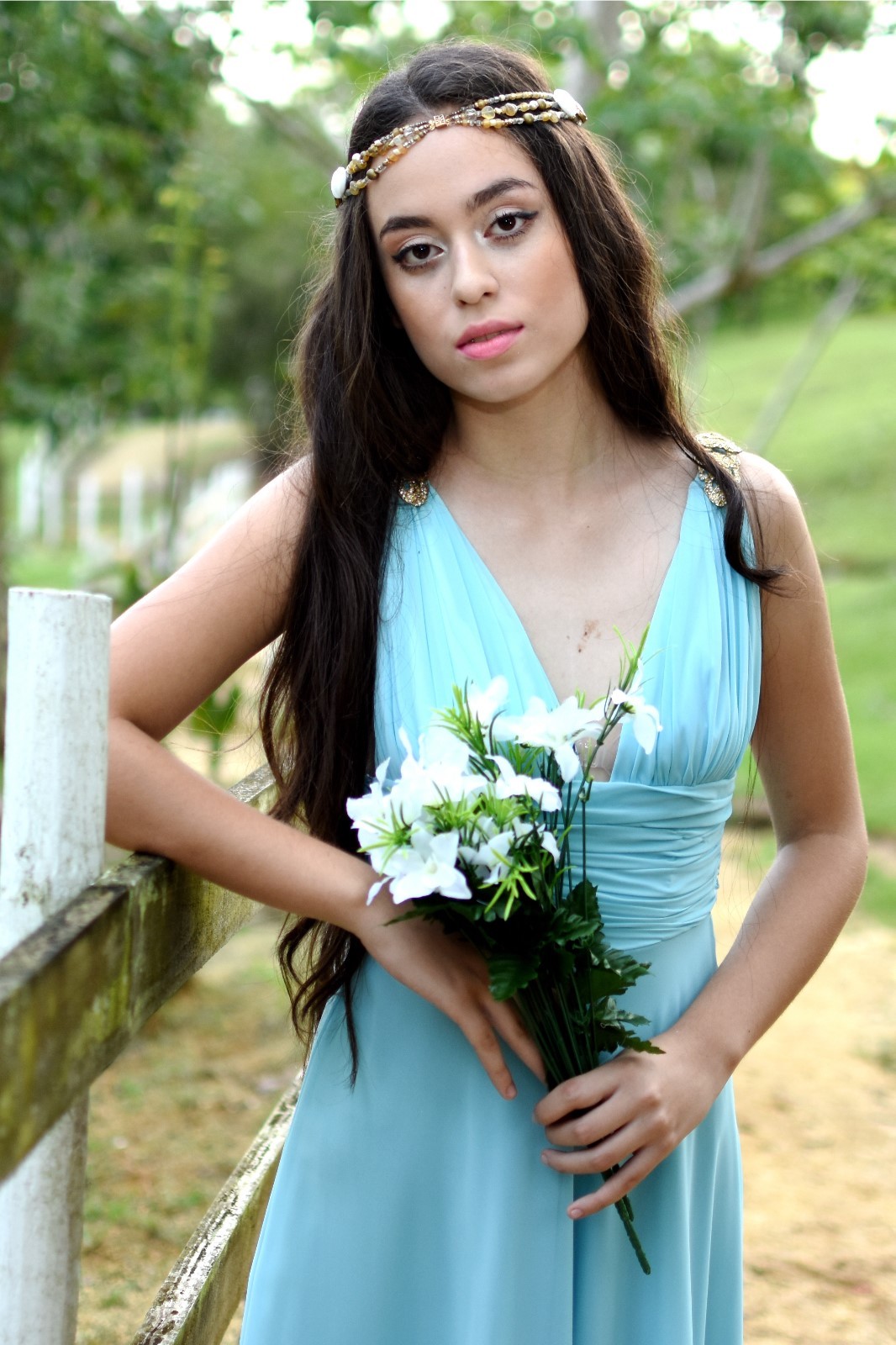 Light Blue Formal Dress Size 3/4