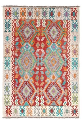NavaRugs Kelim Teppich 185x133cm Afghan Handgewebt Orientteppich Wolle Kilim Rug