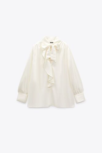ZARA BOW TRIM SATIN EFFECT BLOUSE 4387/043 SZ XS | eBay ZARA BOW TRIM SATIN EFFECT BLOUSE 4387/043 SZ XS | eBay