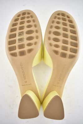 Pre-owned Bottega Veneta Band Lemonade Yellow Leather Sandal Backless Mule Heel Pump 38