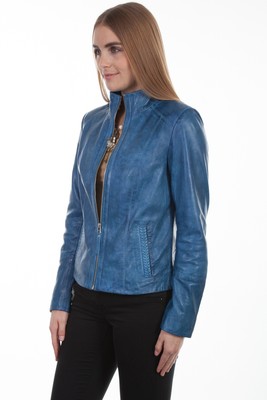 Pre-owned Scully Womens Denim Lamb Lightweight Jacket In Blue
