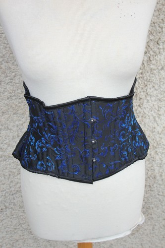 Corset DRACULA CLOTHING  Rock Gothique Victorien Sapphire Noir Bleu - Taille S
