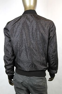 Pre-owned Gucci Authentic  Mens Leopard Print Nylon Bomber Jacket 352980 2069 In Brown