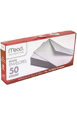 10 Envelopes, 4-1/8'' X 9-1/2'', White, 50 Pack Free And Fast Shipping | USA