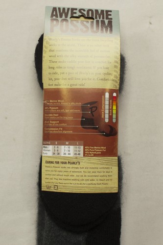 Pearly's Unisex Knee High Compression Fit Possum Sock LL7 Grey/Black Medium NWT